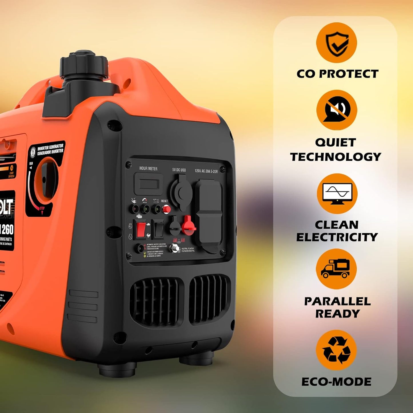 AIVOLT 1600W Gas Powered Inverter Generator