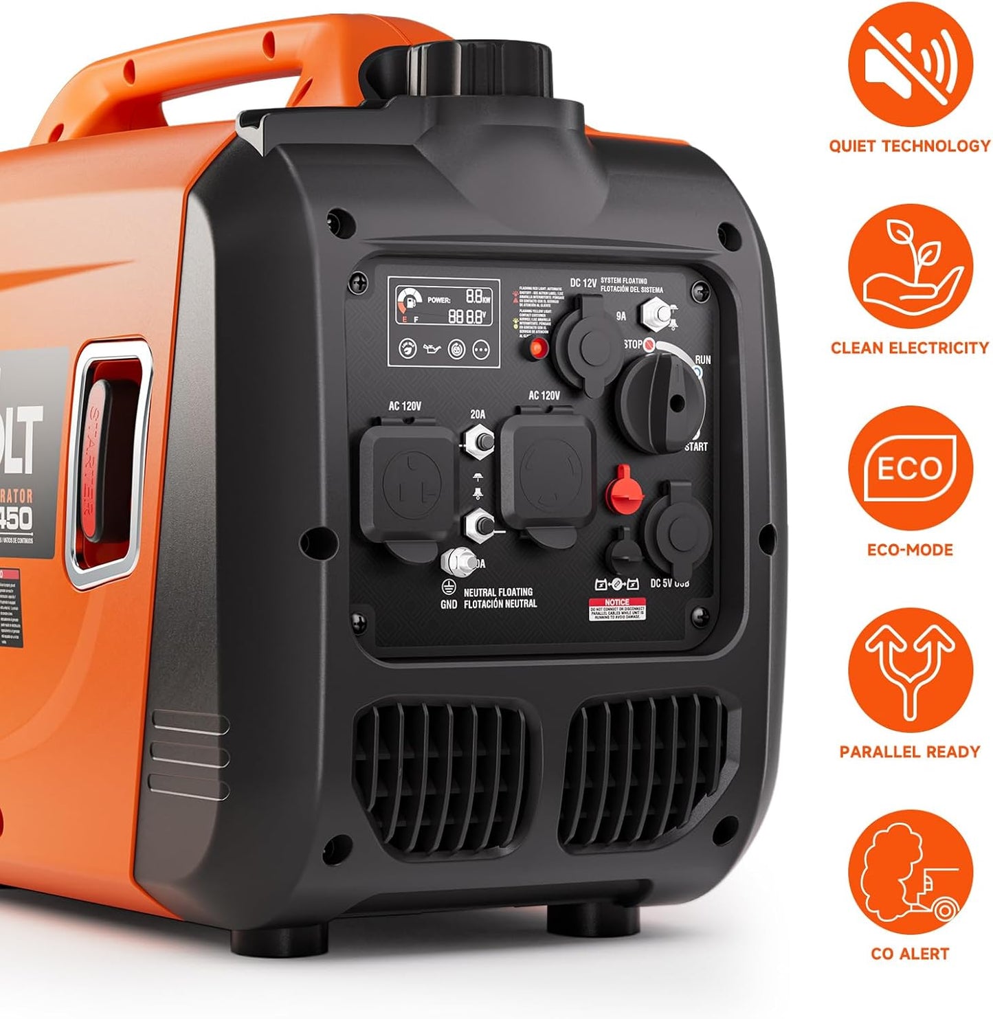 AIVOLT 4300-Watt Gas Powered  Inverter Generator