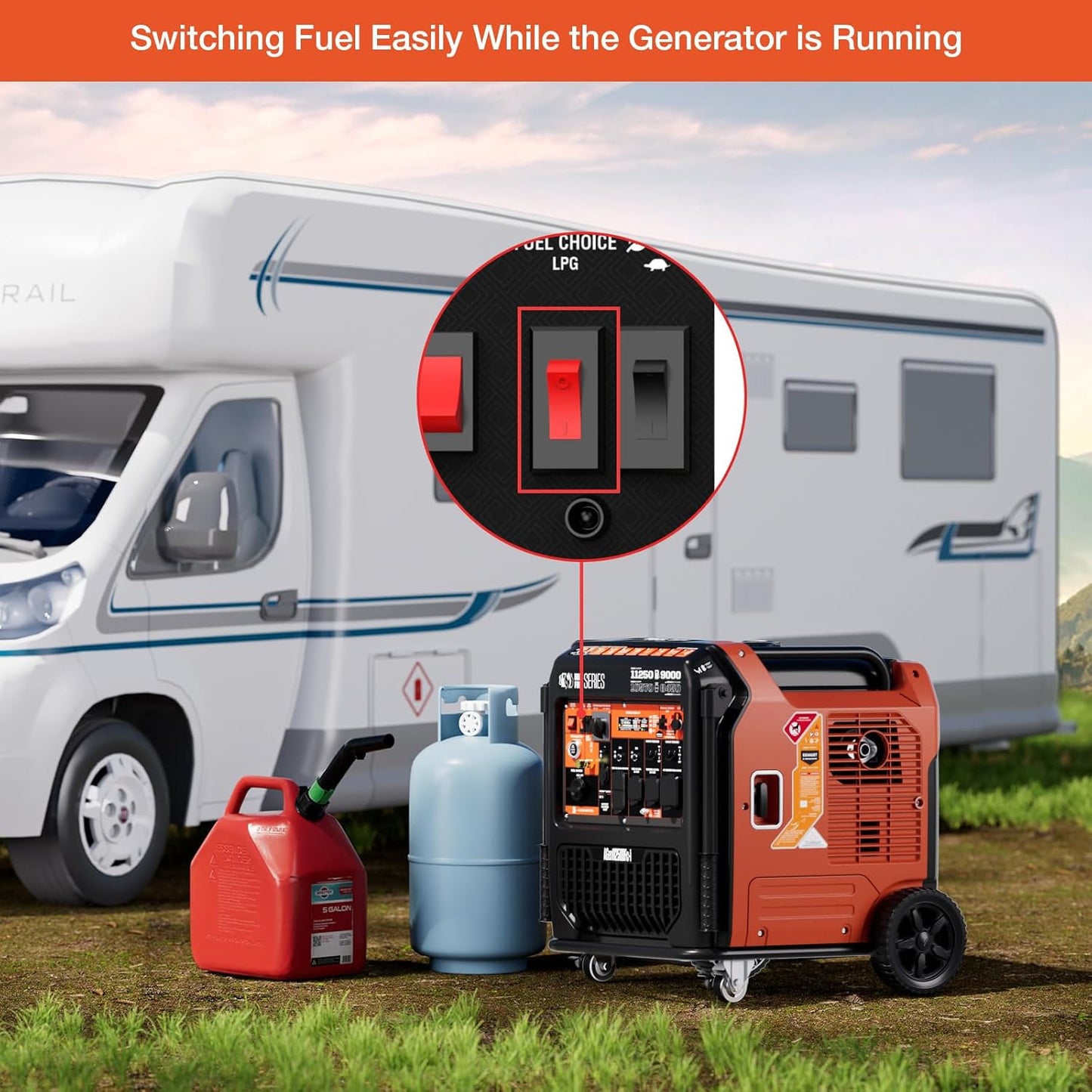 AIVOLT 11250-Watt Gas & Propane Powered Inverter Generator