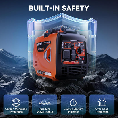 AIVOLT 4300-Watt Gas & Propane Powered Inverter Generator with Wheel Kit