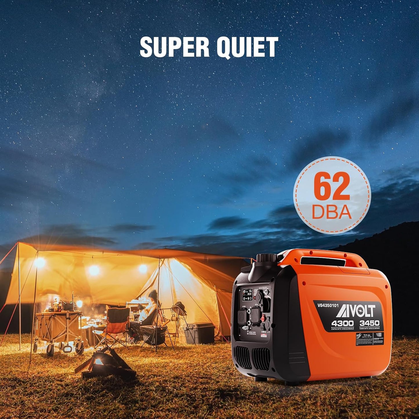 AIVOLT 4300-Watt Gas Powered  Inverter Generator