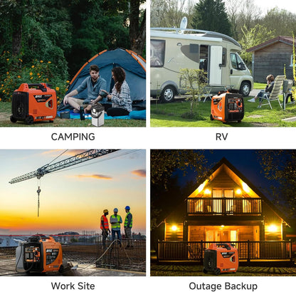 AIVOLT 4300-Watt Gas & Propane Powered Inverter Generator with Wheel Kit