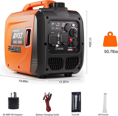 AIVOLT 4300-Watt Gas Powered  Inverter Generator