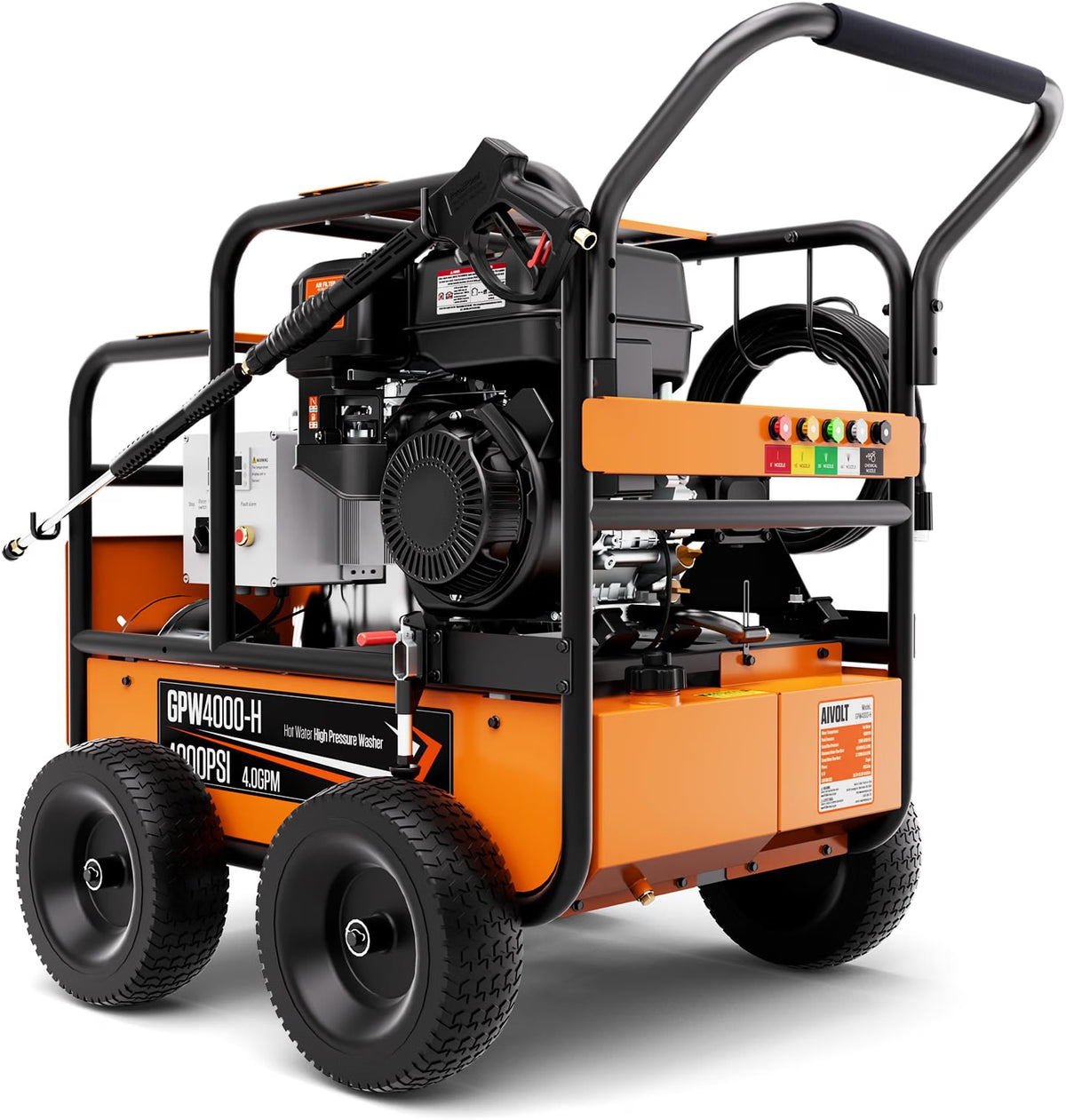 AIVOLT 4000PSI 4.0GPM Gas Hot Water Pressure Washer, 459cc Engine